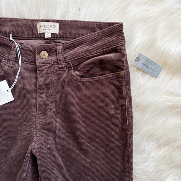 Pilcro NWT The Yaya Mid-Rise Corduroy Crop Flare Pant Brown 29P - Picture 3 of 6